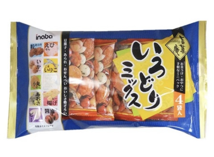 Inaba Irodori Crackers & Nuts Mix 4p 90g