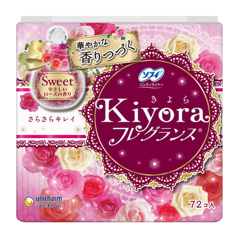 Unicharm Kiyora Pantyliner - 72p Floral Wish