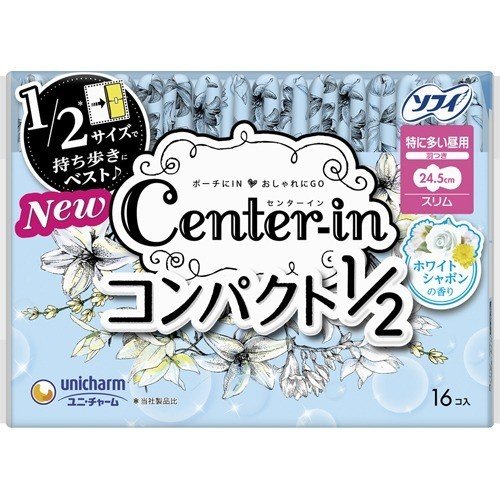 Unicharm - Center-In Compact 1/2 White Soap Extra Heavy Day 16P