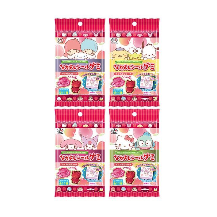 FUJIYA - Peco & Sanrio Sticker Strawberry Gummy 6p