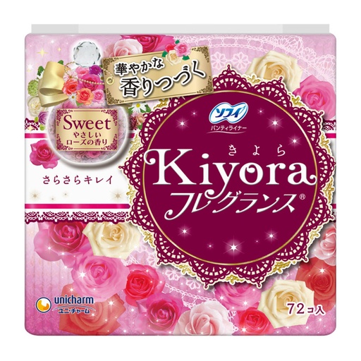 [0504510J] Unicharm Kiyora Pantyliner - 72p Floral Wish