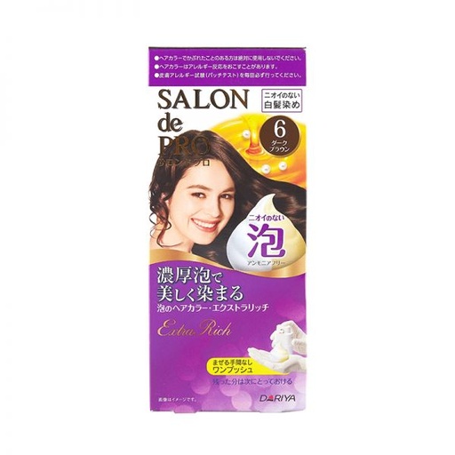 [1600476J] Dariya Salon de Pro Extra Rich #6 Dark Brown 50g+50g (NEW)